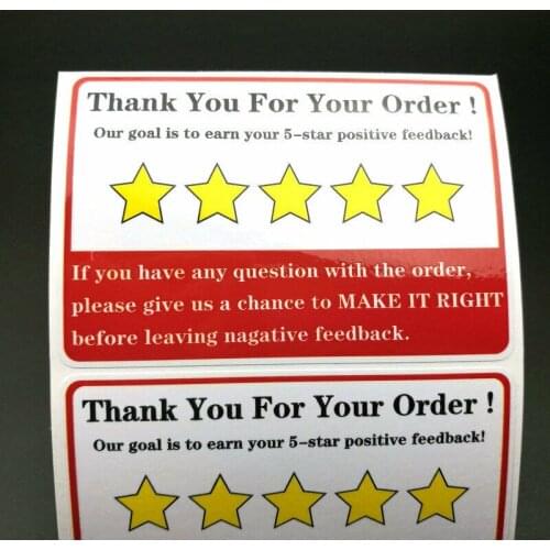 200pcs Custom Thank You for Your Order Supporting My Business Stickers Seal Labels Stickers PVC 2 X 3"