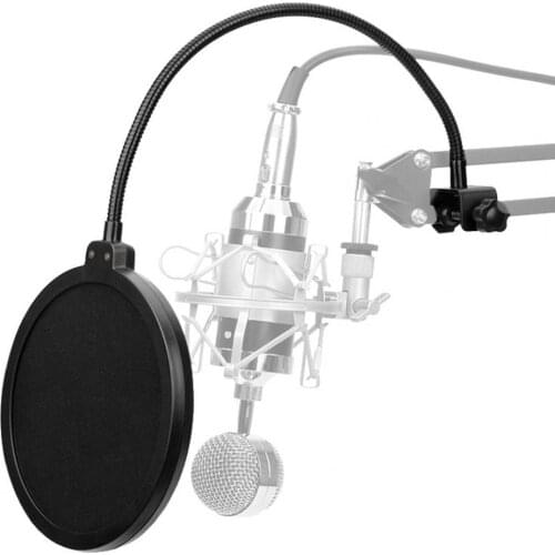 80% Hot sale MIC Pop Filter Anti-shake Wind-proof Double-layer Plosives Reduction Condenser MIC Wind Screen for Recording