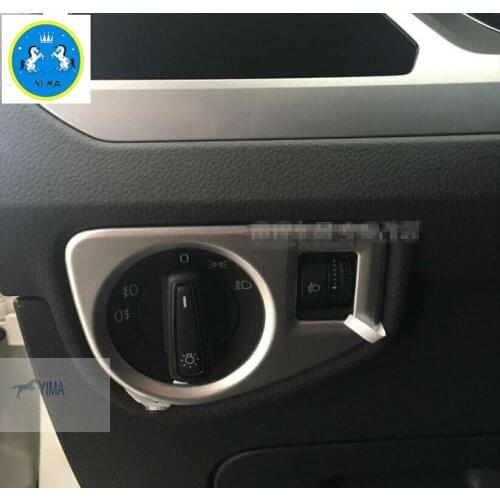 Yimaautotrims Auto Accessory Head Lights Lamp Switch Button Cover Trim 1 Pcs Fit For VW Volkswagen Touran 2016 2017 2018 ABS