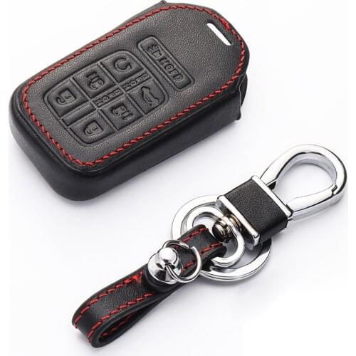 Genuine Leather 7 Button Keyless Entry Smart Key Case Cover For Honda 2018 Odyssey Elite Car Styling Auto Accessories