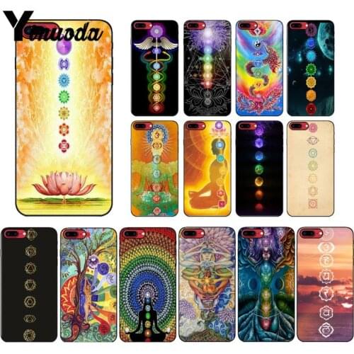 Yinuoda The mandala chakra Insist yoga Custom Photo Soft Phone Case for iPhone 5 5Sx 6 7 7plus 8 8Plus X XS MAX XR