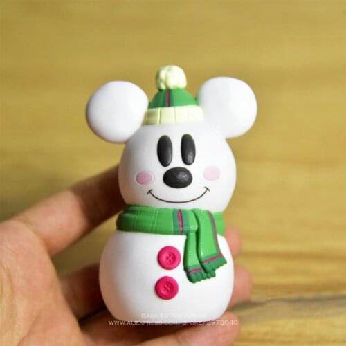 Disney Mickey Mouse snowman 9cm Anime Doll PVC Action Figures Accessories Figurines Toys model for Children gift