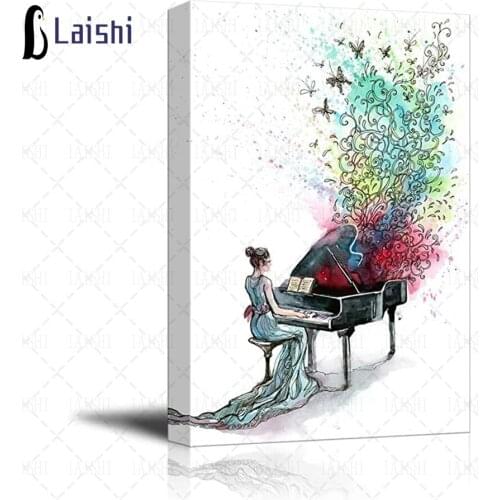 DIY photo custom Abstract doodle butterfly piano diamond mosaic diamond rhinestone painting full drills square round home decor