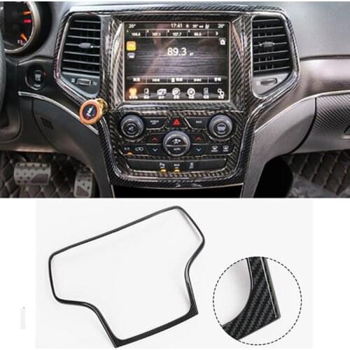 For Jeep Grand Cherokee 2011-2018 ABS Carbon Fibre/chrome Car Interior Center Console Navigator GPS cover Trim Car accessories 1