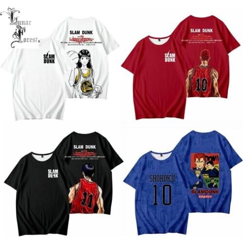 SlamDunk Anime 3D Printing T-shirt Summer Fashion Round Neck Short Sleeve Popular Japanese Streetwear Plus Size