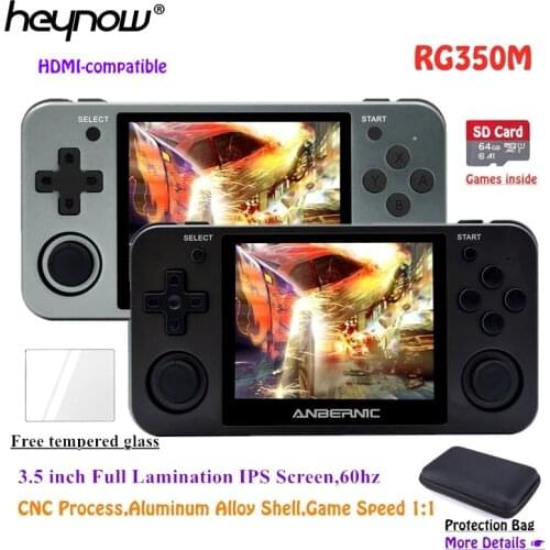 Full View 3.5" IPS Screen Linux OS RG350M Retro Game Console Metal Shell PS1 Arcade Emulator RG350 Gaming Player HDMI-Compatible