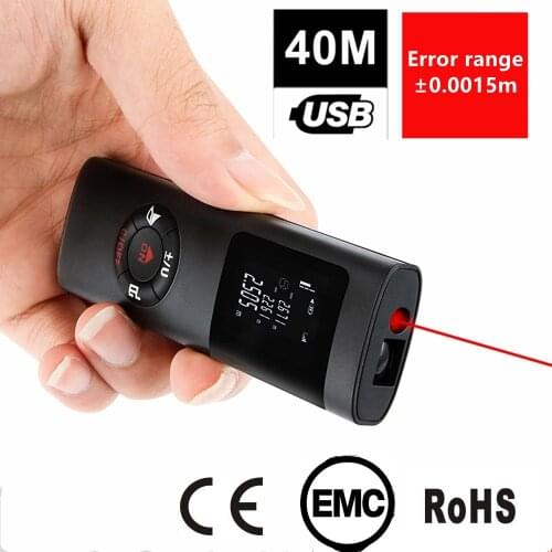 KKMOON Handheld Multifunctional 40M LCD Digital Laser Rangefinder Mini USB Charging Laser Distance Meter for Interior Decoration