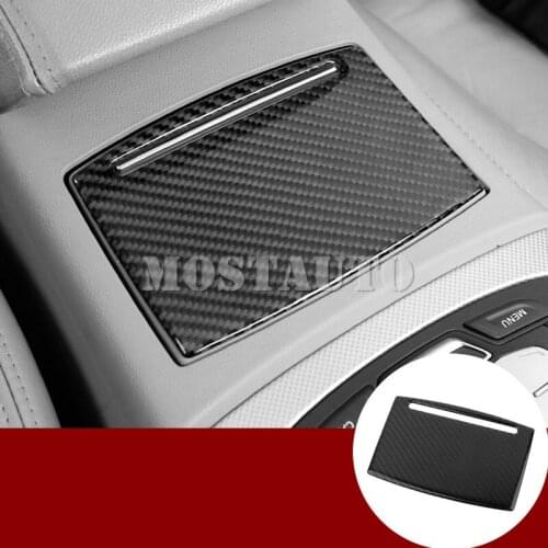 For Audi A6 S6 Carbon Fiber Console Water Cup Holder Panel Trim Cover 2012-2018 1pcs Car Accessories Interior Car Decor Car Trim