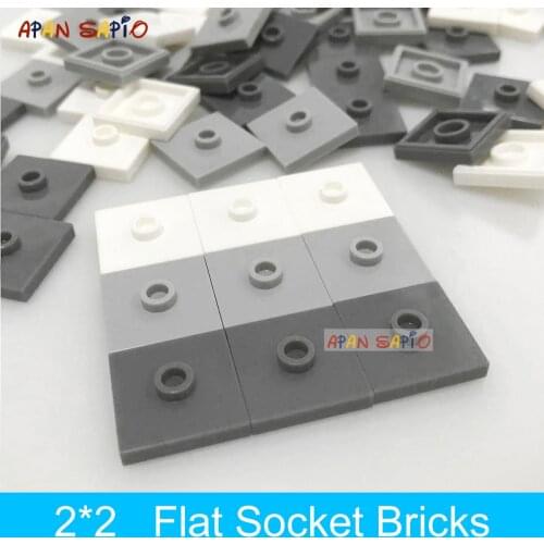 50pcs DIY Building Blocks Convex Seat Bricks 2x2 Dots Educational Plastic Toys for Children Compatible Brands Kids Gifts 87580