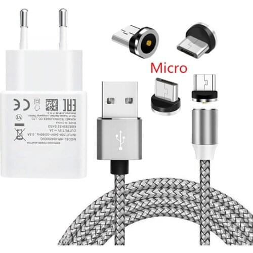 Magnetic Micro USB Charge Cable Redmi 7A 6 5 vivo S1 Oppo A9 R11 Phone Wall charger For Huawei Y5 Y6 2018 Y7 Y9 2019 8A honor 8X