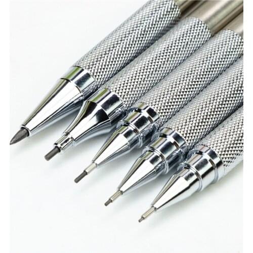 Stainless Steel Mechanical Pencil High Quality 2B Black Pencil for Writing and Drawing Design for Students