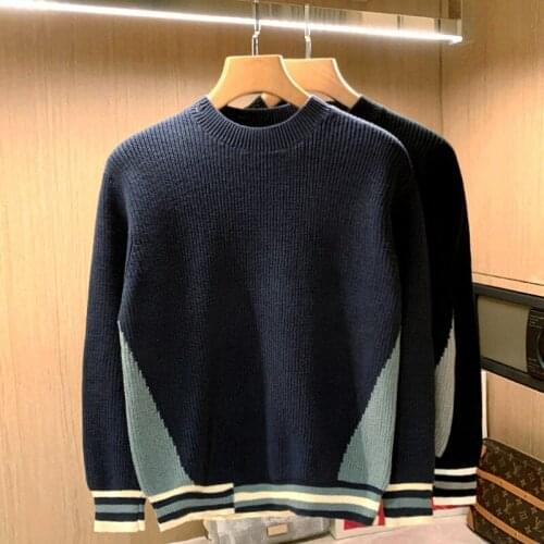 New 2021 Spring Autumn O-neck Long Sleeve Sweater Mens Casual Loose Knitting Fashion Pullovers Men Knitwear Jumpers Tops E198