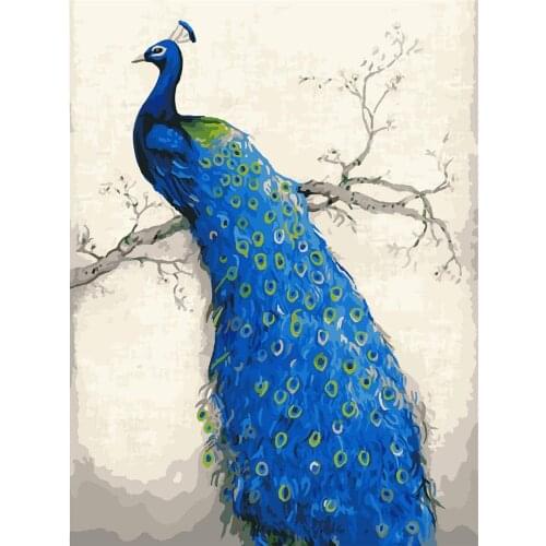 Animal Peacock DIY 11CT Embroidery Cross Stitch Kits Craft Needlework Set Cotton Thread Printed Canvas Home Wholesale