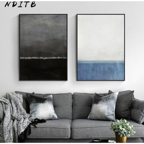 Contemporary Art Abstract Wall Poster Nordic Canvas Art Print Blue Black Modern Style Painting Decorative Picture Home Decor
