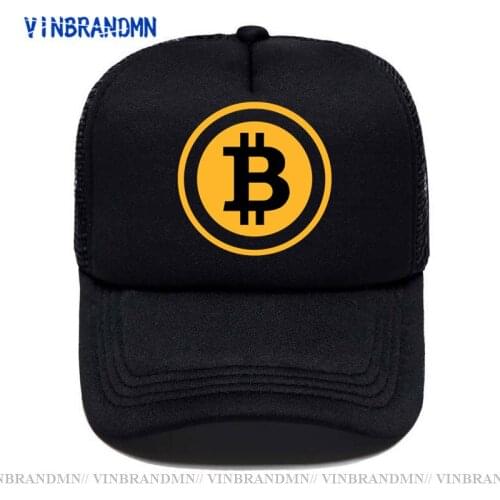New Men Women Trucker Cap Hat BitCoin Bit Coin Mining Funny Baseball caps Summer Hiphop Mesh Cool Caps Hat for Youth Classic hat