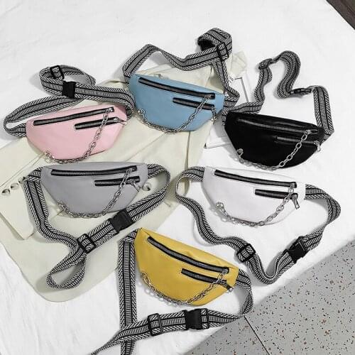 New Korean Style Pu Womens Shoulder Bag 2020 Summer Hot Fashion Chain Chest Bag Outdoor Travel Messenger Bag