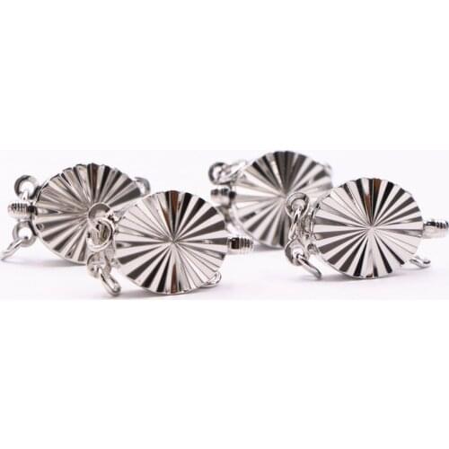 Wholesale 10PCS Clasp Hooks For Jewelry Making Finding DIY Necklace Bracelet 2Row Silver-color Metal Oval Clasps Connectors A534