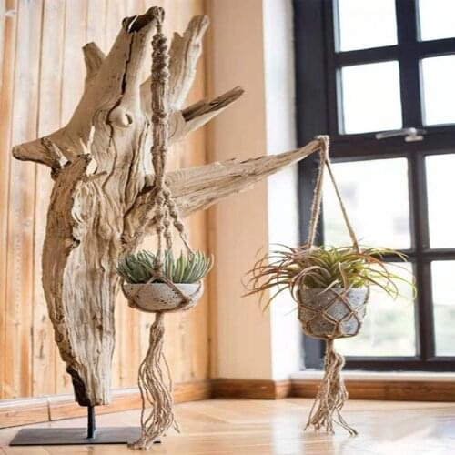 Hemp Rope Simple Plants Hanging Basket Handwoven Macrame Net Hangers Cestas De Mimbre Decorativas Decoration Tools No Flower Pot
