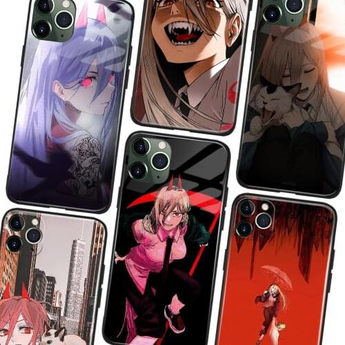 Tatsuki Fujimoto Chainsaw Man Girl Glass Silicone Phone Case FOR IPhone SE 6 7 8 X XR XS 11 12 Mini Pro Max Sumsung Cover Shell