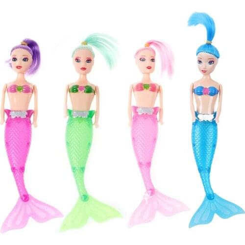 Handmade Waterproof Dolls Party Dress Gown Fashion Doll Skirt Clothes LED Swimming Mermaid Toy Tail Dress Kids Gifts