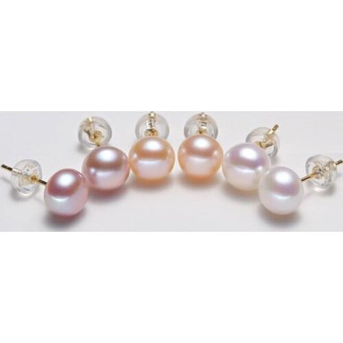 100% Genuine Freshwater White Pearl Earrings Fashion Jewelry 925 Silver Stud Earrings For Women Wedding Gift 2021New