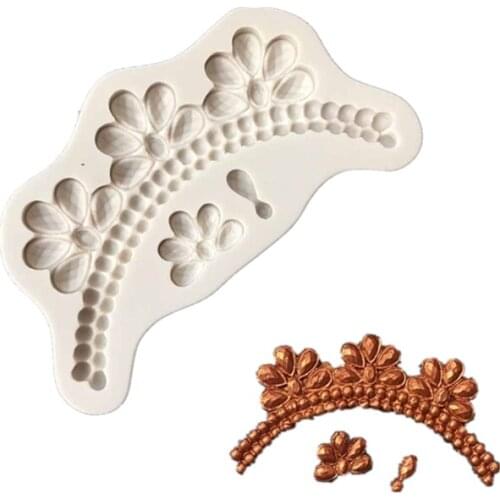 New Pattern Necklace Embossed Silicone Mold Fondant Cake Chocolate Mold Cake Decorating Tools DIY Baking Gem Jewelry H362