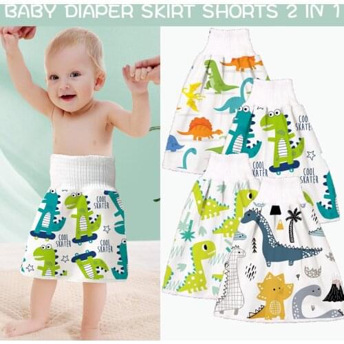 Comfy Baby Cloth Diapers skirt Reusable Baby Diaper Shorts 2 in 1 Boys Girls Training Skirt Dinosaur print Children diaper skirt