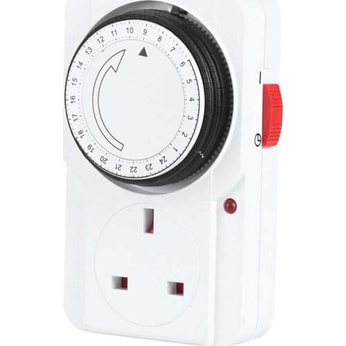 Intelligent Timer Switch Socket 24 Hour Cycle Timer Plug Socket Mechanical Timing Power Switch Min 15 minutes UK Plug 240V