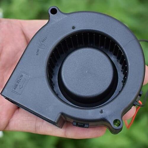 Brushless DC Small Blower Fan Quiet Cooler Cooling Fan DC 6V-24V 12V 0.22A Worm Gear Fan Mini 2 Wires 7530 for Diy Grill Blower