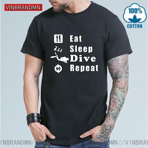 Funny Eat Sleep Scuba Dive Repeat T-shirt Cool Scuba Diving T shirt men Scuba Diver tshirt 2020 hot sale casual Hipster Tops Tee