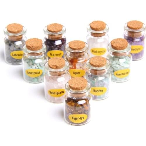 10pcs Wishing Bottle Natural Quartz Crystal Stone Crystal Gravel beads Gem stone Natural Quartz Stones Chip Mineral wholesale
