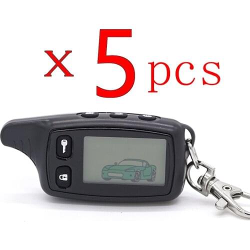 5 Pcs TW 9010 LCD Remote Control Key Fob for Russian Version Tomahawk TW9010 two way car alarm system start stop key fob alarm