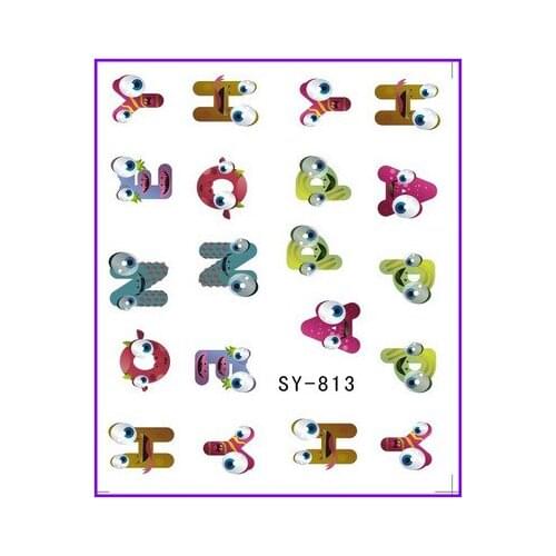 6 PACK/ LOT GLITTER WATER DECAL NAIL ART NAIL STICKER CHINESE NEW YEAR DRAGON CARTOON LETTER SY813-818