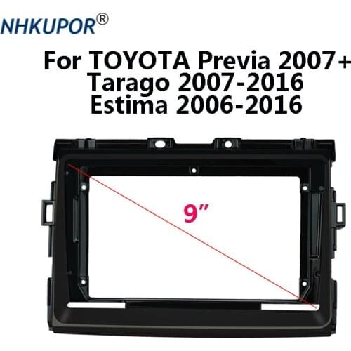 9 inch 2 Din Car Radio Dashboard Fascia For TOYOTA Previa Tarago Estima Stereo Panel Mounting Bezel Faceplate Frame Dash Kit