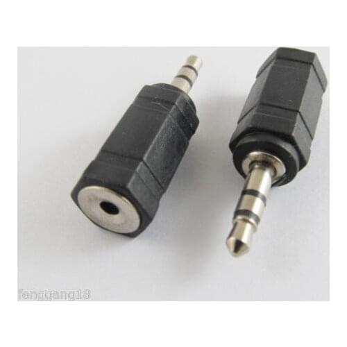 1pcs Stereo 3.5mm Male Plug To 2.5mm Female Jack Nickel Audio Converter Adapter