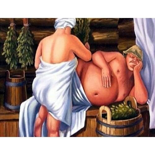 5D DIY Diamond Painting Old Couple Cross Stitch Kit Full Square Diamond Embroidery Cartoon Mosaic Picture of Rhinestones Decor