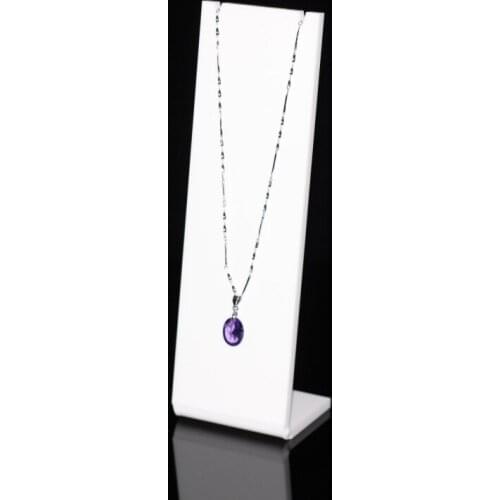 White Acrylic L Necklace Display Stand Jewelery Case Necklace Holder Jewellery Rack Pendant Display Organizer