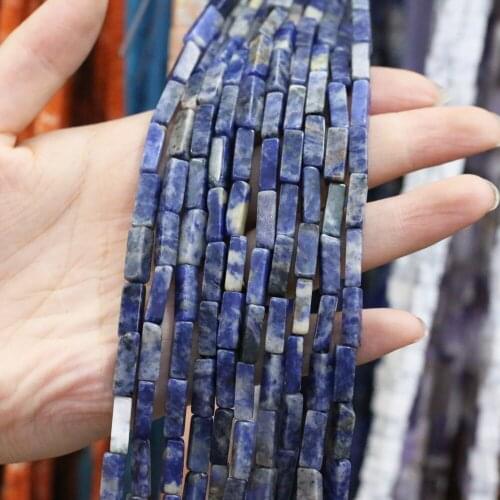 Natural Stone Beads Rectangular Scattered bead agates Sodalite string Beads For Jewelry Making DIY Necklace Bracelet Accessories