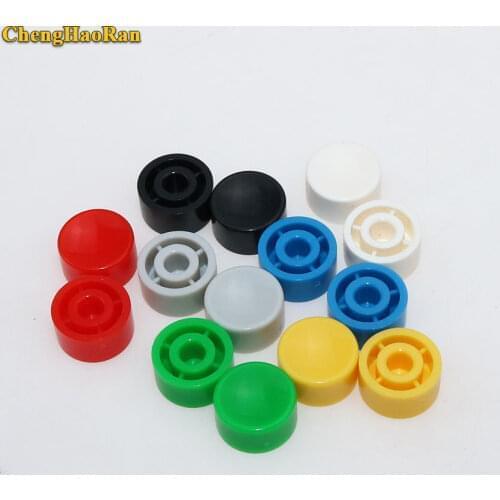 ChengHaoRan 200PCS A17 Plastic Tactile Switch Button Caps Push Key Caps Multicolor Concave 5.3*10mm for 6 * 6 Round Tact Switch
