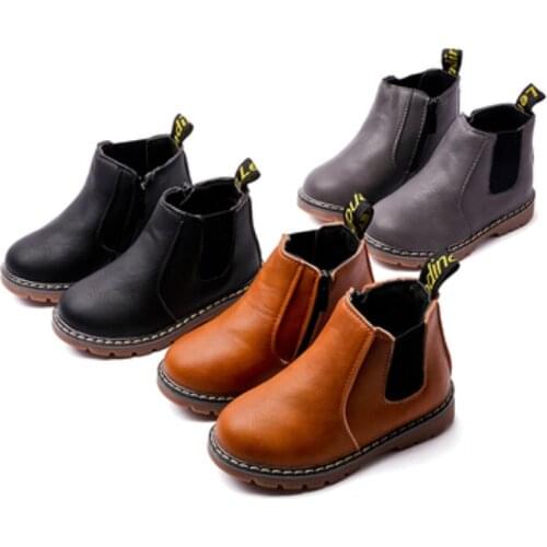 Kids Fashion Boots Girls Shoes Autumn Leather Children Winter Boots Toddler Boys Boots Sneakers