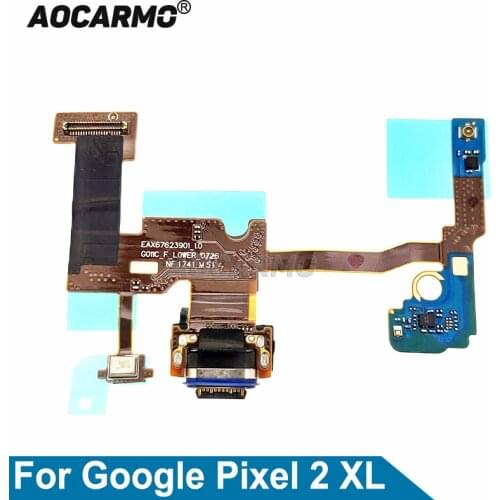 Aocarmo Type-C USB Charging Dock Charger Port Flex Cable Bottom Mic Microphone For Google Pixel 2 XL 2xl