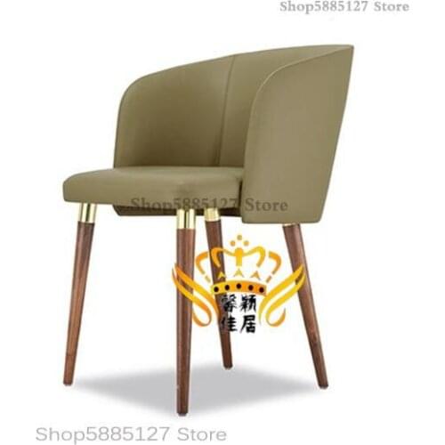 Customized American Light Luxury Solid Wood Dining Chair Home Chair Nordic Beauty Salon Makeup Chair Hotel Club Model Room Recep
