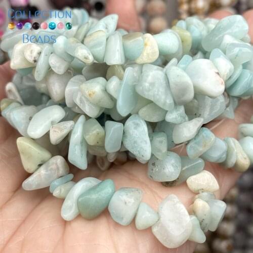 Natural Irregular Amazonite Stone Loose Spacer Round Bead For Jewelry Making DIY Bracelets Accessories Wholesale 15
