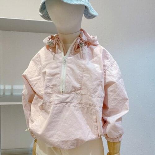 Unisex Childrens Foreign Style Hooded Closure Fashion Large Pocket Stormsuit