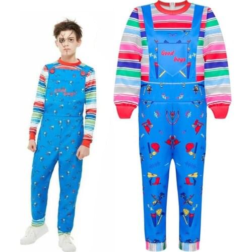 Halloween Costumes for Kids Childs Play 2 Cosplay Jumpsuit Boys Character Carnival Clothes Novelty Girl Party Dress Up Clothing