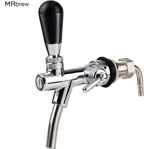 Short Shank Copper chrome plating Beer Draft Tap Faucet With Flow Control Home Brew Silver