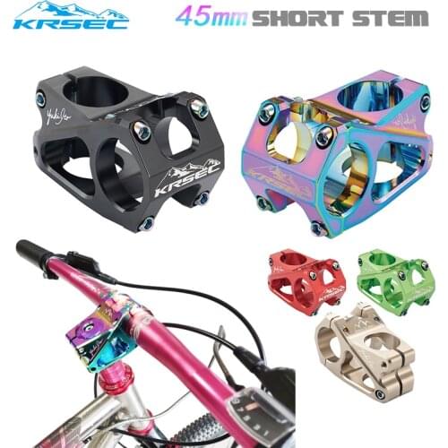 KRSEC Bike Stem 2021 New Free Shipping CNC Alloy MTB Stem 31.8 * 28.6 *45mm Short Stem Road Mountain Bike Bicycle Handlebar Stem