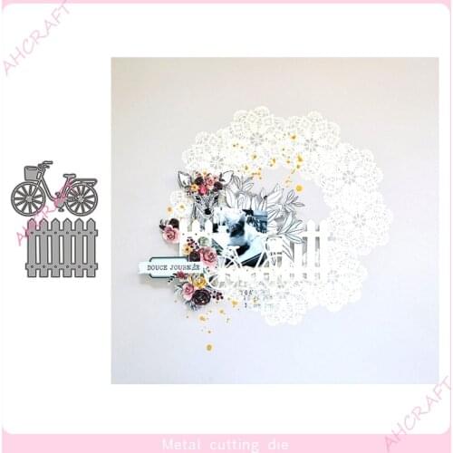 Bicycle and Railing Metal Cutting Dies for DIY Scrapbooking Photo Album Decorative Embossing PaperCard Crafts Die 2021