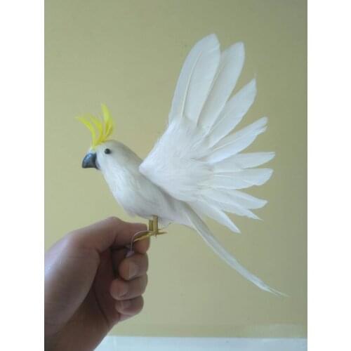 Cute simulation wings bird model polyethylene & furs white bird gift about 25x20cm 1457
