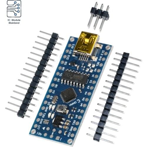 Mini USB CH340 Nano V3.0 ATmega168 Microcontroller 16MHz 3.3V 5V USB UART Interface For Arduino